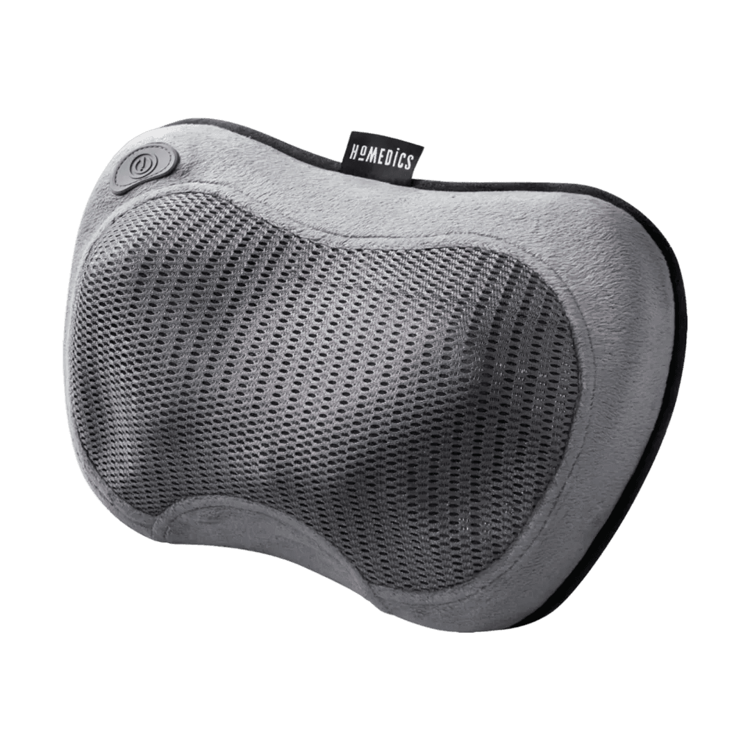 HoMedics massage pillow in use for neck and back relief