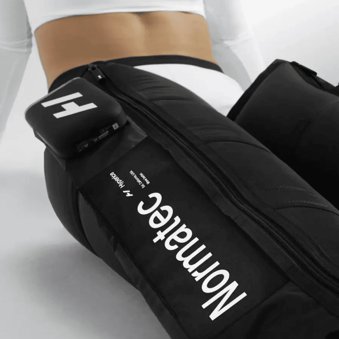 Hyperice Normatec Elite in use for leg recovery