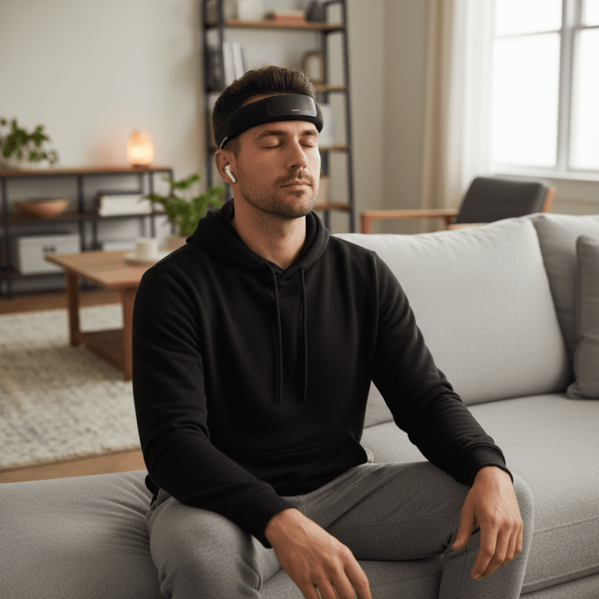 Muse S Athena in use for meditation and sleep tracking