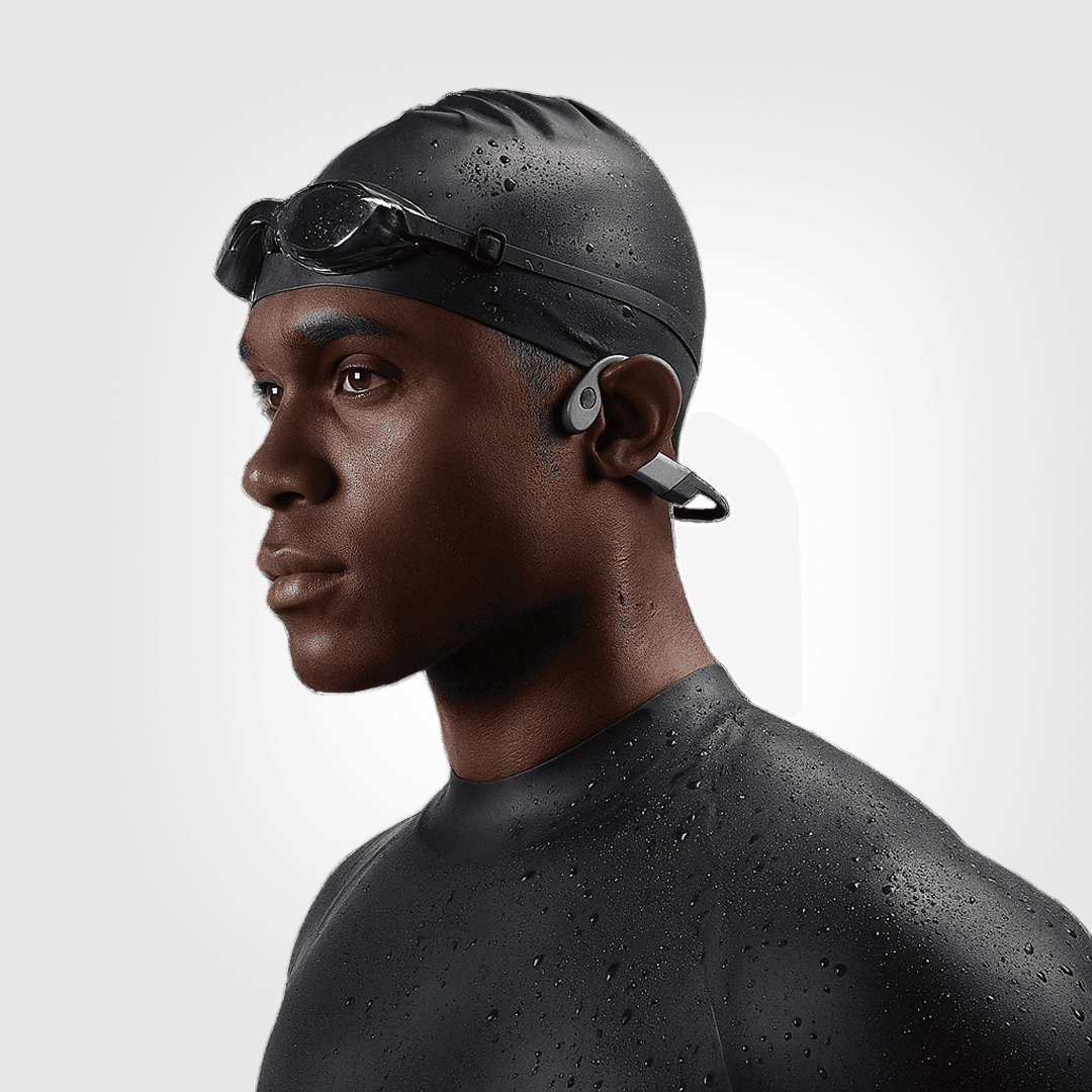 Shokz OpenSwim Pro in use while swimming