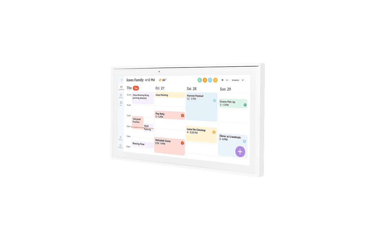 Skylight Calendar on family wall with weekly schedule displayed